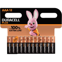 Blister de 12 Piles 1.5V PLUS à la marque Duracell LR03 