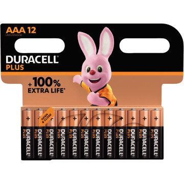 Blister de 12 Piles 1.5V PLUS à la marque Duracell LR03