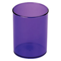 Pot à crayons rond D7cm Lilas transparent 