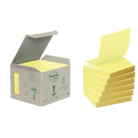 Boite de 6 blocs de 100 feuilles Z-Notes recyclée post-it 76 x 76 mm jaune 