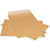 Boîte de 250 pochettes kraft C4 229x324 90g/m² fenêtre 50x110 bande de protection 