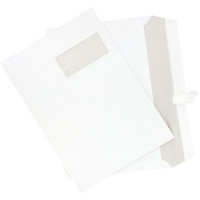 Boite de 250 enveloppes blanches C4 229x324 90g/m² fenêtre 50x105 bande de protection 