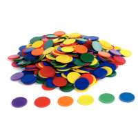 Sachet de 500 jetons en plastique opaque diamètre 25mm 