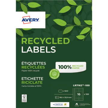 Boîte de 1600 étiquettes recyclées 99,1 x 33,9mm