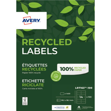 Boîte de 1400 étiquettes recyclées 99,1 x 38,1mm