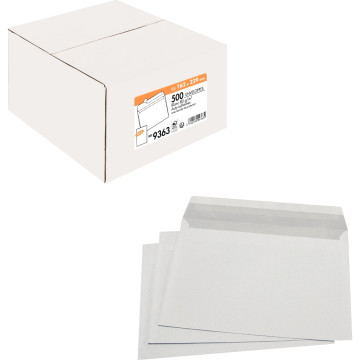 Boîte de 500 enveloppes blanches C5 162x229 80g/m² bande de protection