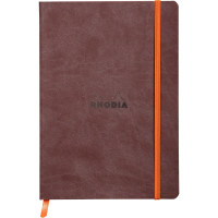 Carnet RHODIARAMA format A5 160 pages, ligné, couverture souple en simili cuir, chocolat 