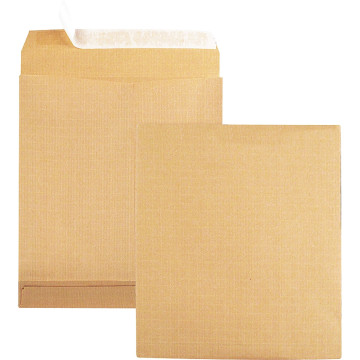 Paquet de 50 pochettes kraft armé 3 soufflets 280x365 soufflet de 50mm, 120g/m² bande de protection