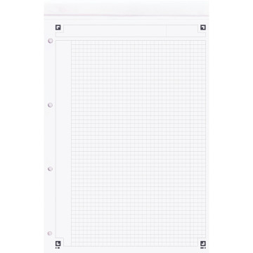 Bloc NOTEPAD 80 feuilles perforées 4 trous détachables 21x32 cm papier 80g blanc ligné 6 mm