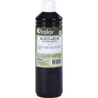 Flacon 500ml de peinture acrylique O'COLOR, noir 