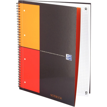 Cahier à reliure intégrale NOTEBOOK SCRIBZEE format A4+ quadrillé 5x5 avec 160 pages perforées