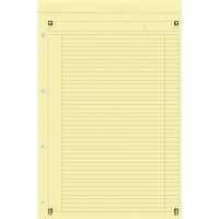 Bloc NOTEPAD 80 feuilles perforées 4 trous détachables 21x32 cm papier 80g jaune ligné 6 mm 