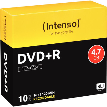 Paquet de 10  DVD+R Intenso 4,7 Go