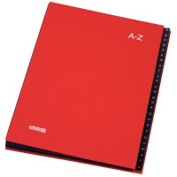 Trieur alphabétique 26 compartiments coloris rouge 