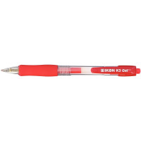 Stylo gel rétractable K3 rouge 