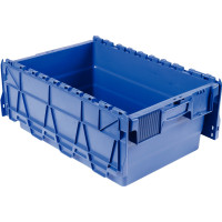 Bac navette 60x40x25cm 44 litres avec couvercle en 2 parties bleu 