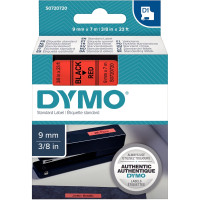 Ruban cassette Dymo 9 mm x 7 m noir et rouge 