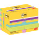 Paquet de 12 blocs de 90 feuilles Super Sticky post-it, 476 x 476 mm, couleurs cosmic : bleu océan, vert néon et rose néon 