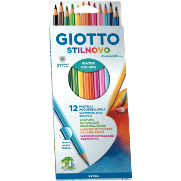 Etui de 12 crayons de couleur Stilnovo aquarellables assortis