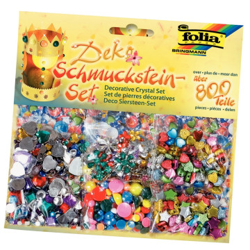 Sachet de 800 pierres décoratives en plastique à coller assorties