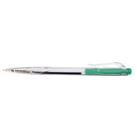 Stylo corps transparent rétractable vert 