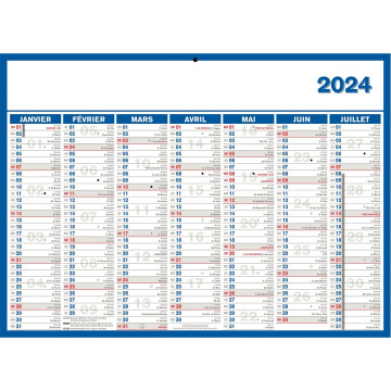 Calendrier 7 mois sur chaque face 40 x 55 cm souple