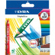 Etui carton de 12 crayons Triple One 6,25mm assorties