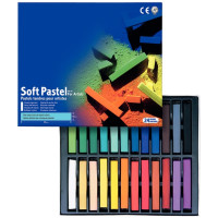 Boite de 24 craies pastels sec carré assorties 