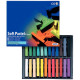 Boite de 24 craies pastels sec carré assorties