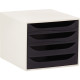 Module 4 tiroirs Ecobox de couleur gris et noir
