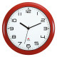 Horloge silencieuse diamètre 30cm rouge 