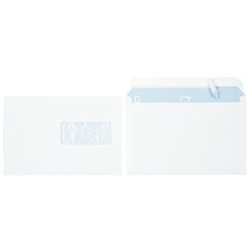 Boîte de 500 enveloppes blanches C5 162x229 80g/m² fenêtre 45x100 bande siliconée