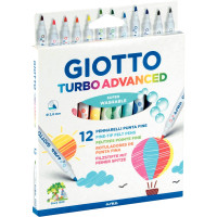 Etui de 12 feutres Giotto Turbo Advanced pointe moyenne 