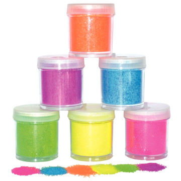 Lot de 6 salières de poudre de paillettes  fluorescente de 45 grammes