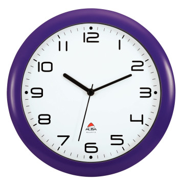 Horloge silencieuse diamètre 30cm prune