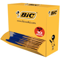 Pack de 100 stylos bille Bic Cristal pointe fine bleus dont 10 gratuits 