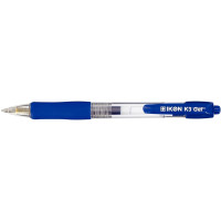 Stylo gel rétractable K3 bleu 