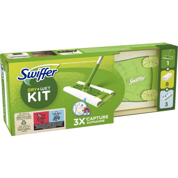 Kit balai Swiffer attrape poussière + recharges lingettes (8 sèches + 3 humides)