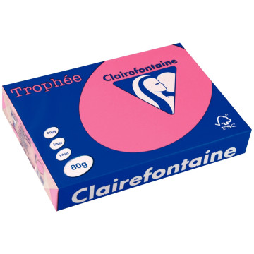 Ramette de 500 feuilles de papier 80g de format A4 fuchsia TROPHEE CLAIREFONTAINE