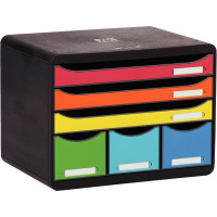 Module de classement Store Box 6 tiroirs noir/arlequin 