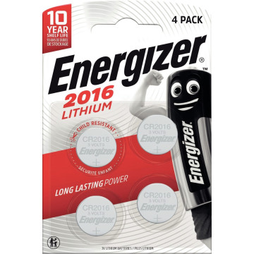 Blister de 4 piles lithium 3V CR2016 DURACELL