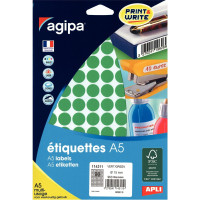 Etui de 960 pastilles adhésives diamètre 15 mm vert 