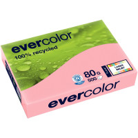 Ramette de 500 feuilles de papier recyclé 80g de format A4 rose EVERCOLOR 