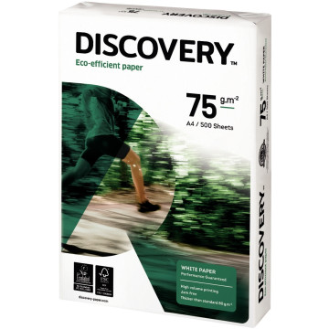 Ramette de 500 feuilles de papier blanc 75g de format A4 DISCOVERY