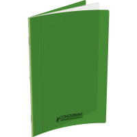 Piqûre 96 pages 24x32 cm, seyès 90g couverture polypropylène vert 