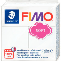 Bloc de pâte à modeler Fimo Soft 57 grammes blanc 