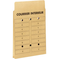 Paquet de 50 pochettes kraft courrier intérieur 3 soufflets 260x330 120g/m² 