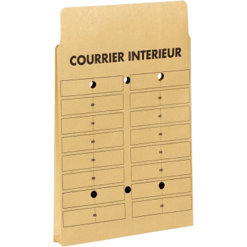 Paquet de 50 pochettes kraft courrier intérieur 3 soufflets 260x330 120g/m²