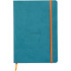 Carnet RHODIARAMA format A5 160 pages, ligné, couverture souple en simili cuir, bleu turquoise