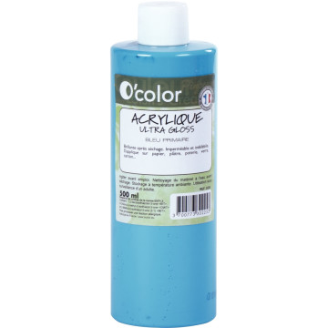 Flacon 500ml de peinture acrylique O'COLOR, bleu